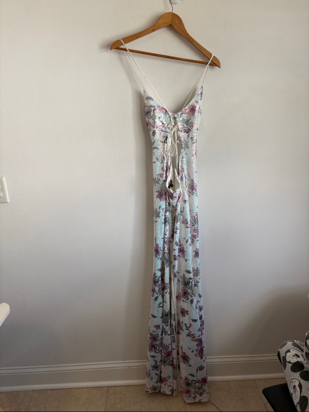 City Studio Iridescent Lavender and Light Blue Sequin Dress Large - Picture 5 of 6